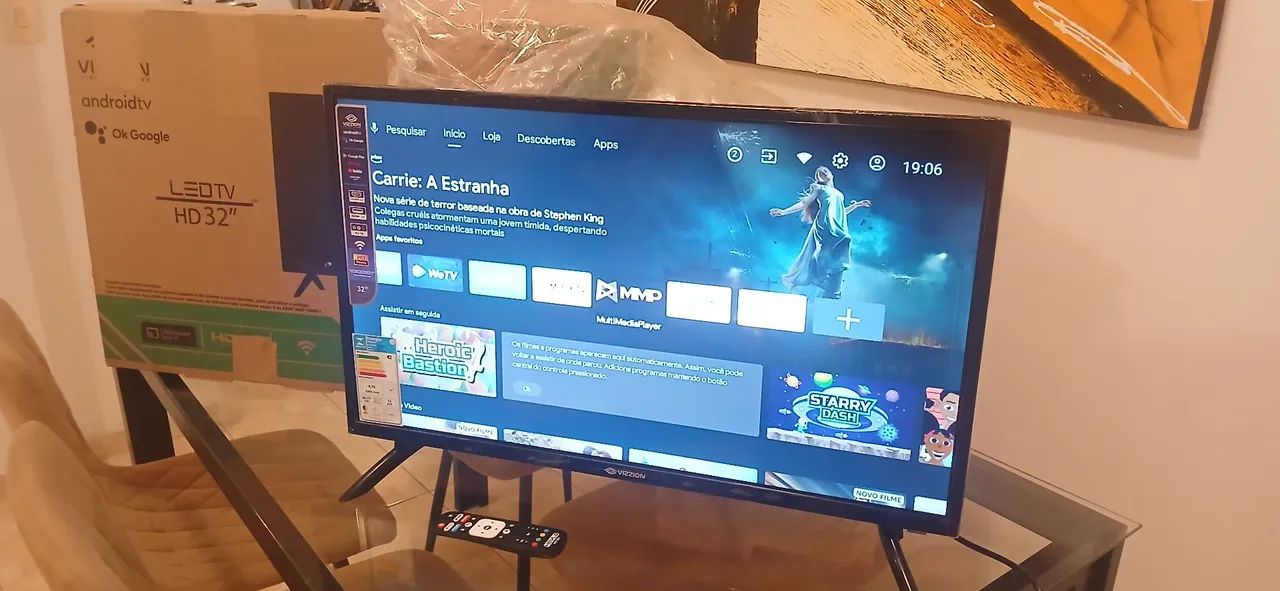 Tv vizzion 32 polegadas smart Android Bluetooth Cromecast semi-novo aceito cartão  - Foto 4
