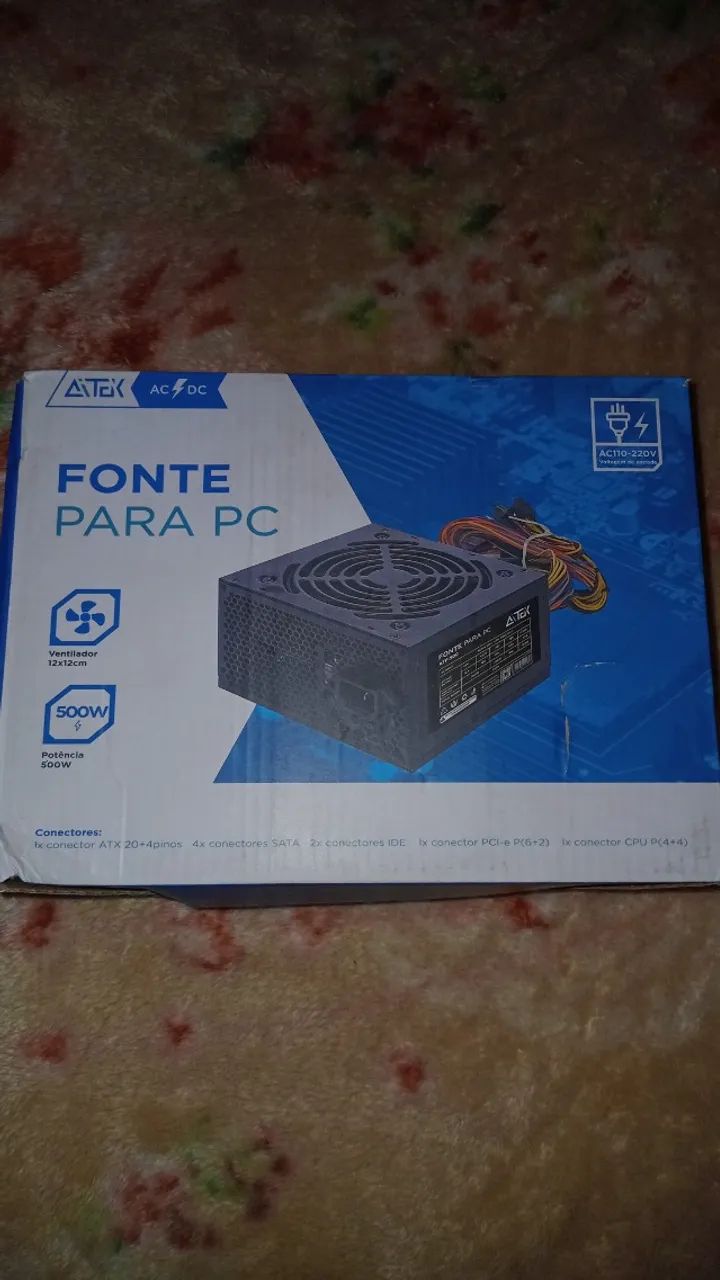 Fonte de Alimentação ATX Aitek de 500W 