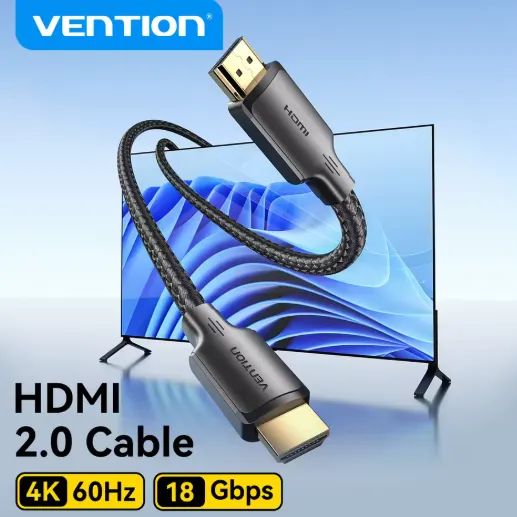 Cabo Vention HDMI 4k/60hz em Nylon com 1,5M