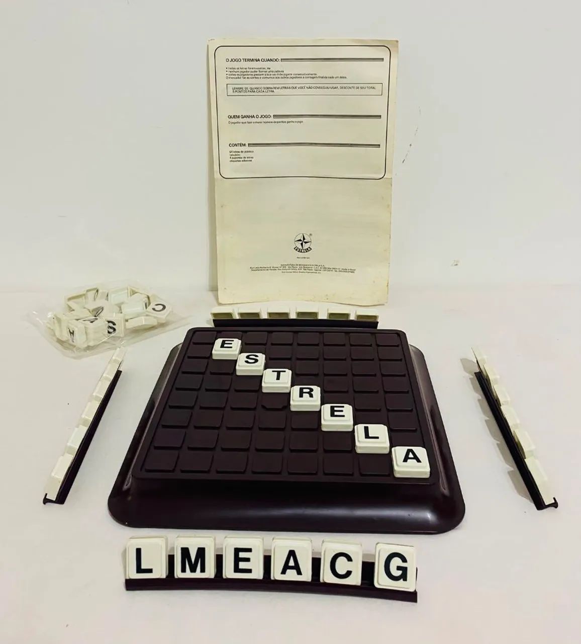 Jogo De Tabuleiro Top Letras Estrela Original De Época Raro