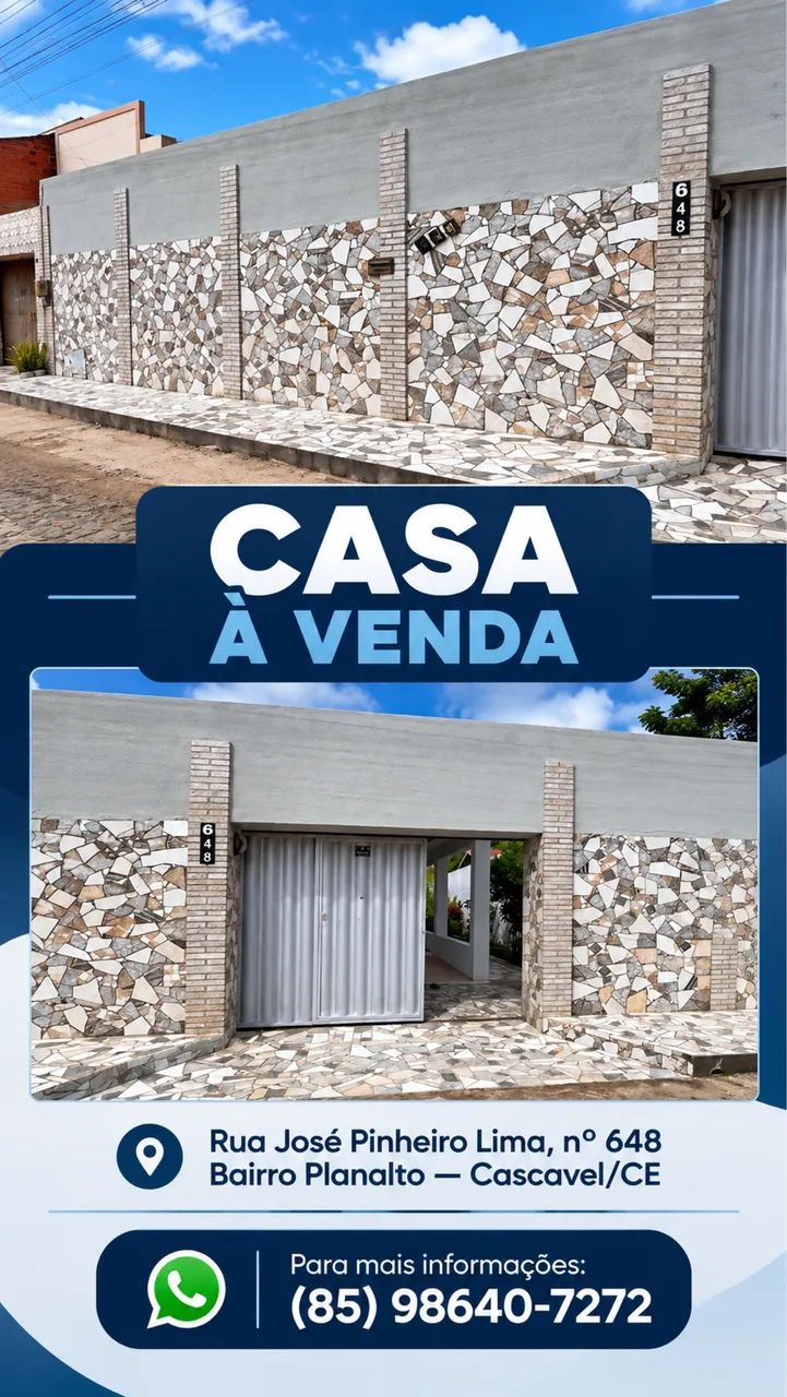 Casa à venda em Cascavel-Ce!