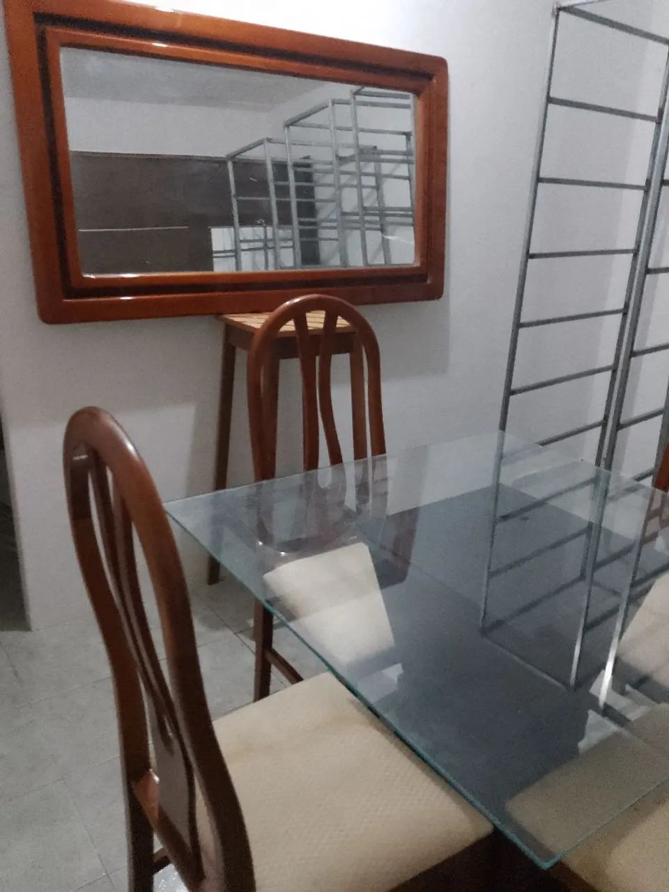 Mesa de Jantar Quadrada com Tampo de Vidro - Foto 2