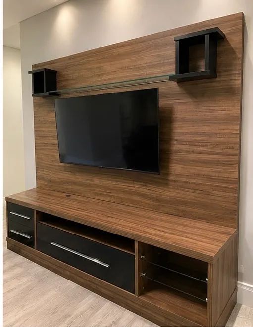 Painel e Rack para TV em Madeira Maciça  - Foto 2