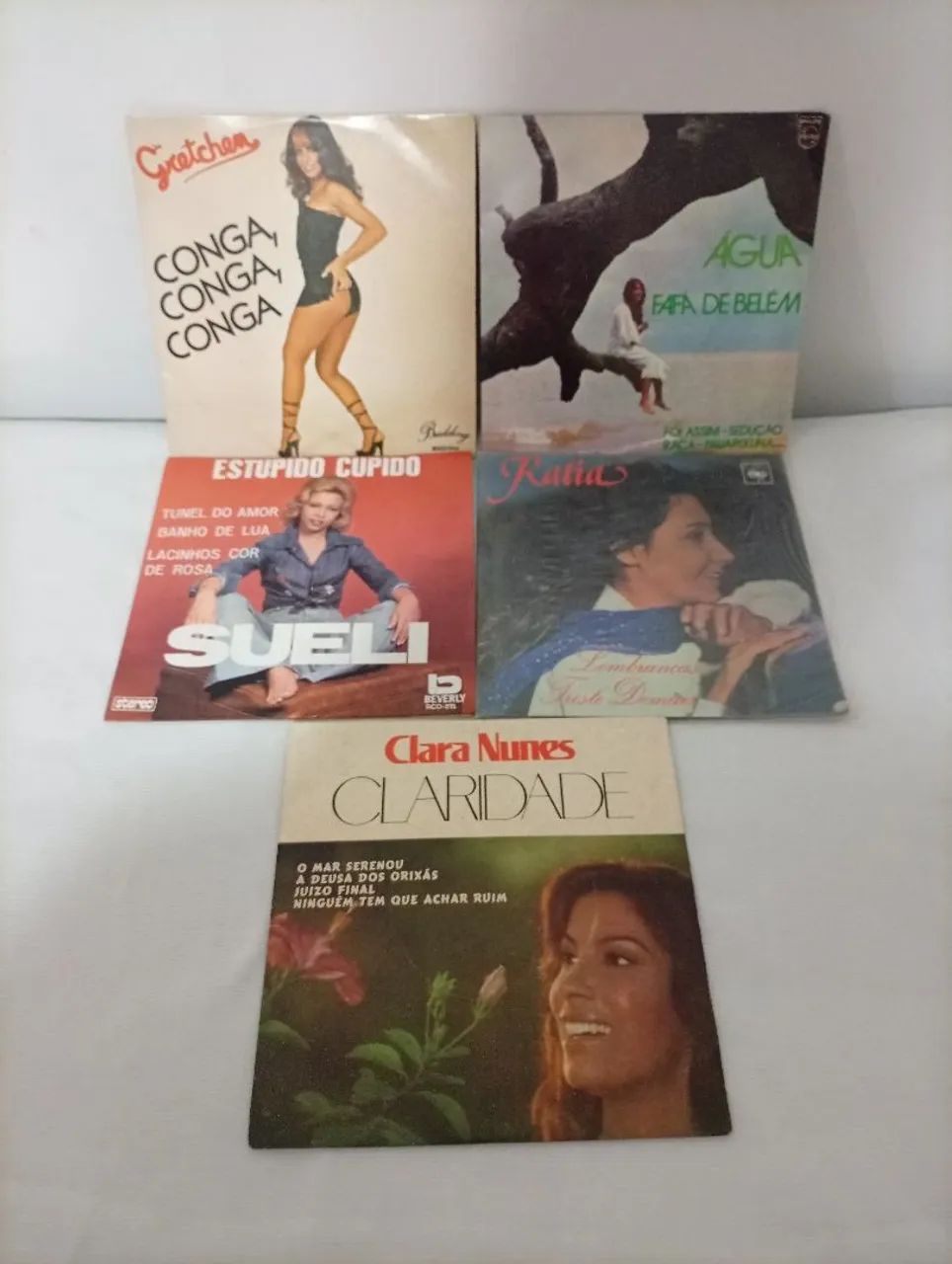 5 Compacto Vinil de Cantoras Brasileiras anos 70 