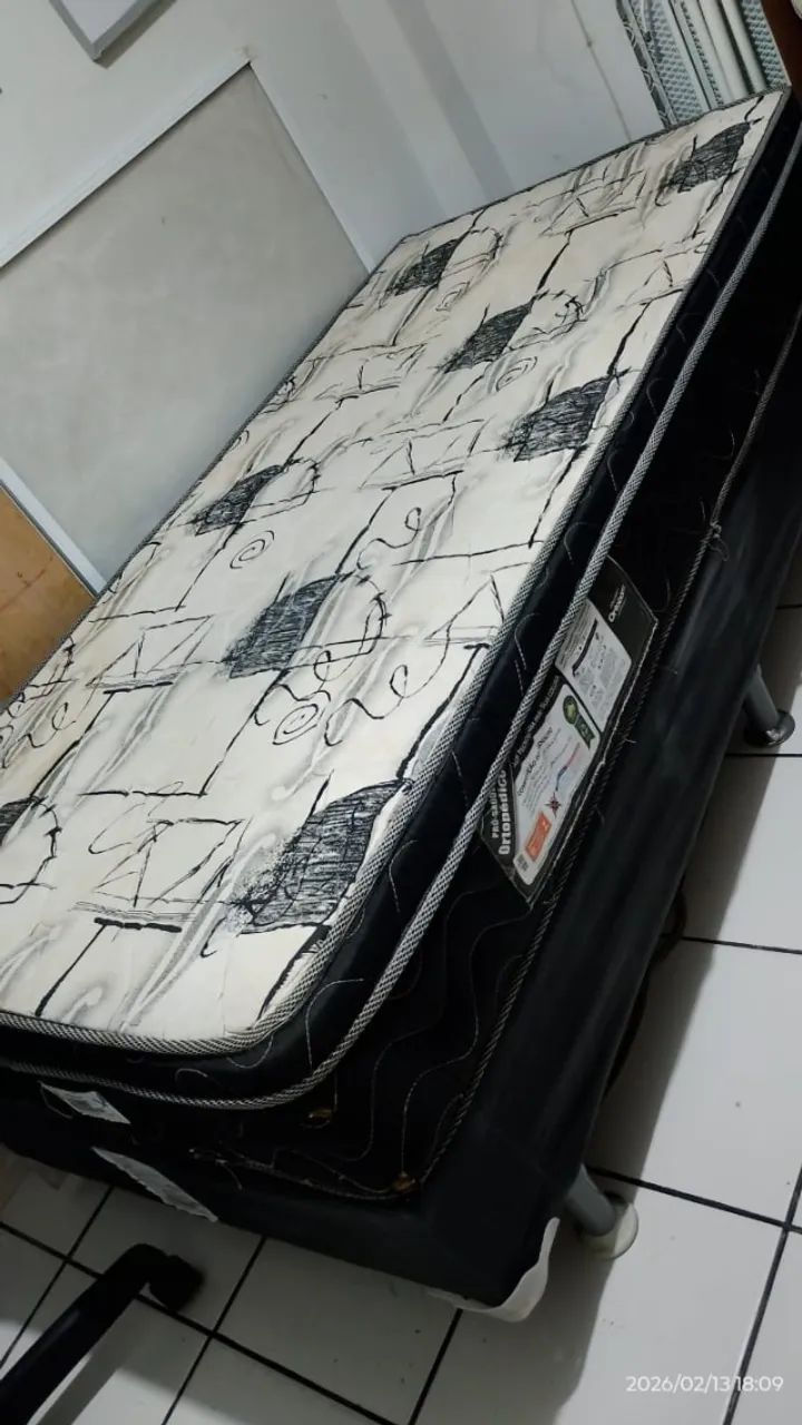 Base box solteiro ortobom + colchão ortobom - Foto 3