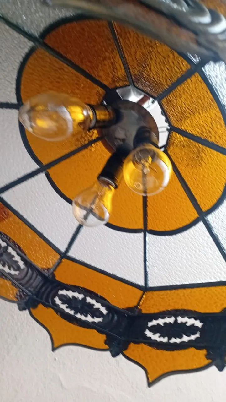 Abajur em vitral antigo - Foto 3