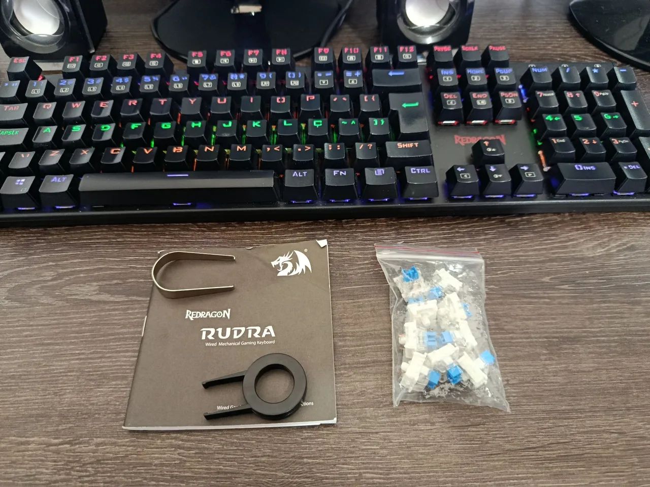 Teclado mecânico Redragon RUDRA switch blue - Foto 3