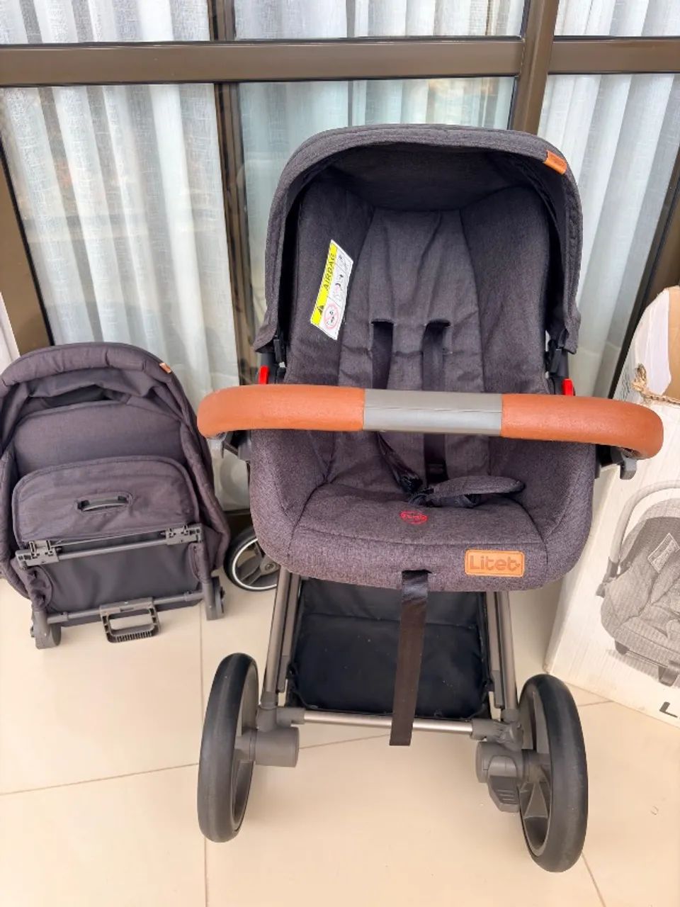 Vendo conjunto Carrinho de bebê e bebê conforto Litet  - Foto 2