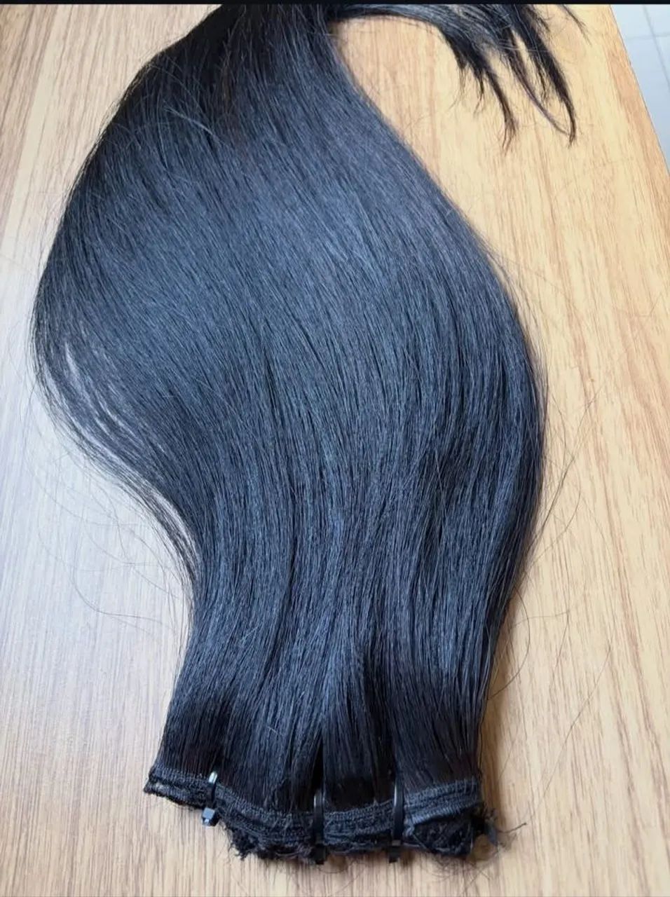 3 telas de mega hair humano 55 cm