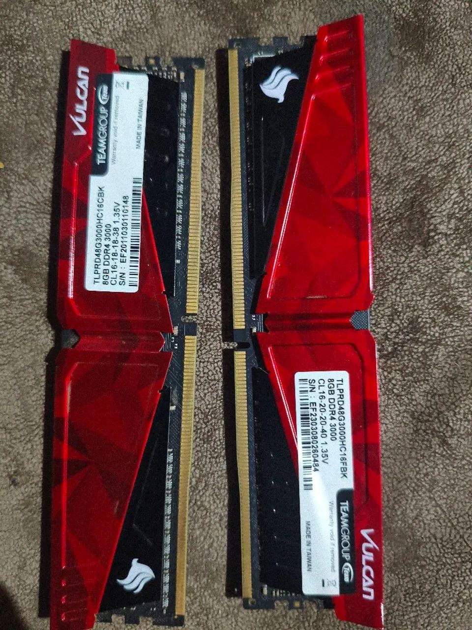 2x1 Memória ram vulcan 8gb