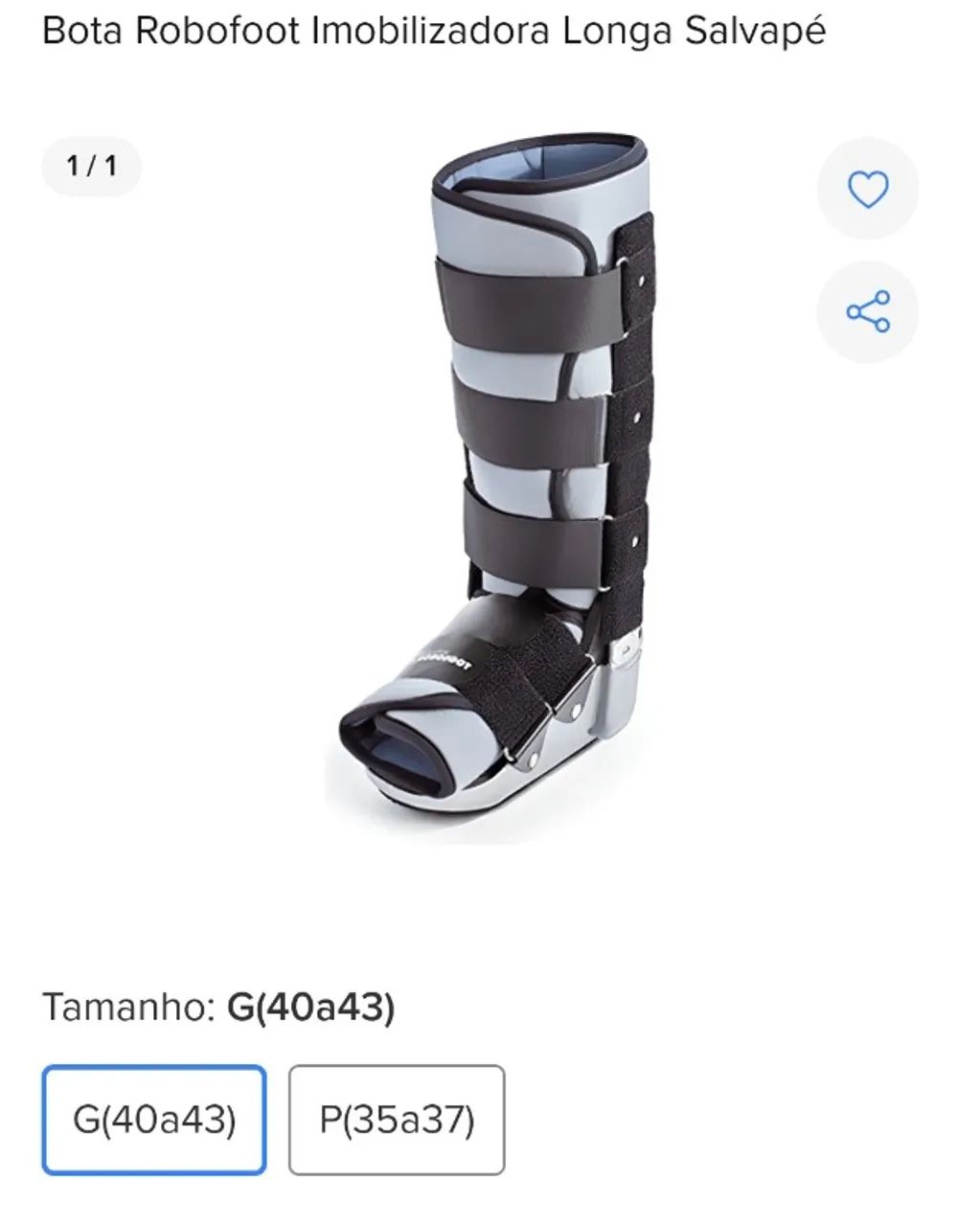 Bota imobilizadora robofoot