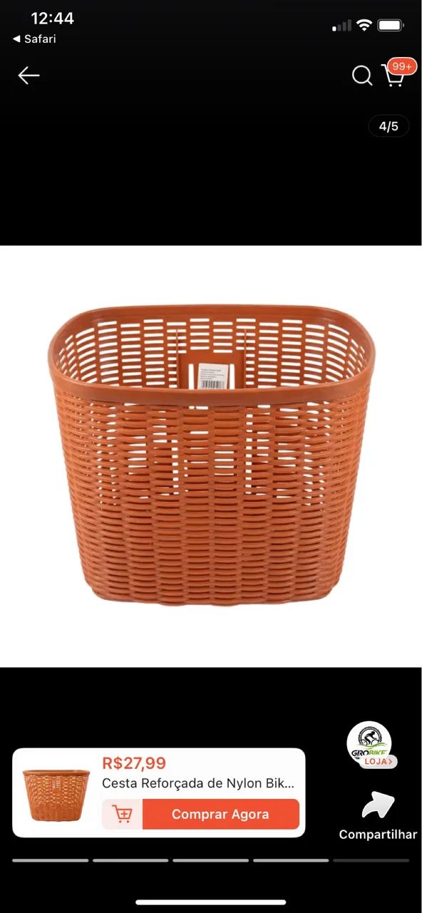 Cesta e pezinho para bicicleta