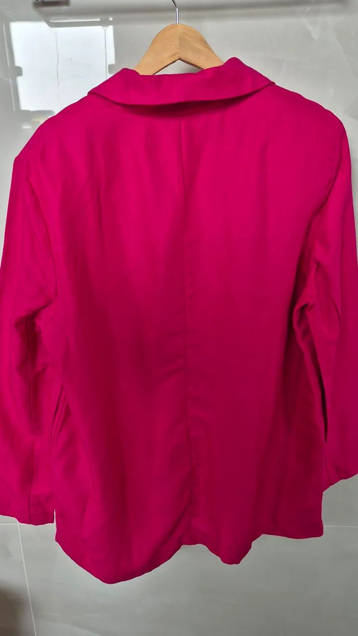 Blazer Feminino Linho Rosa FORUM - Foto 4