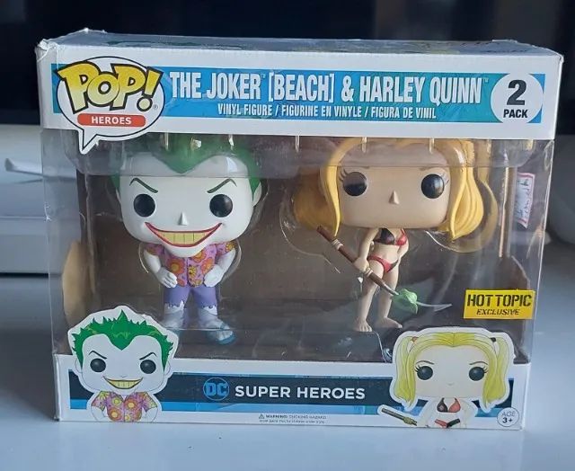 Funko Pop Heroes - Joker & Harley Beach 2pack (hot Topic)