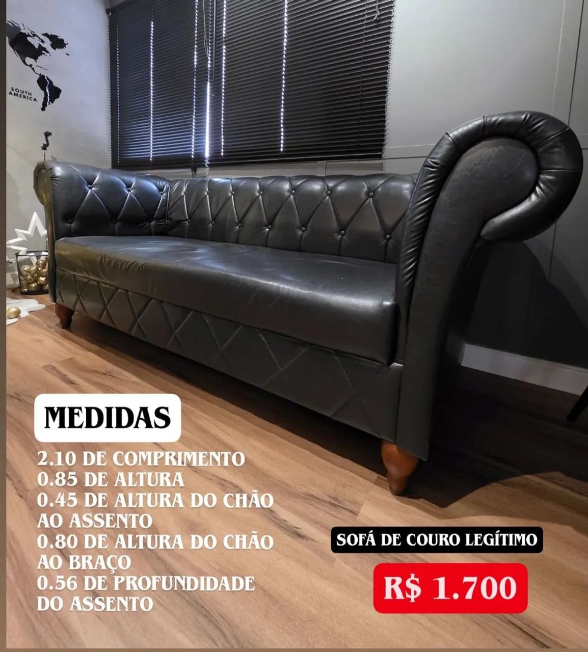 Sofá de couro Chesterfield
