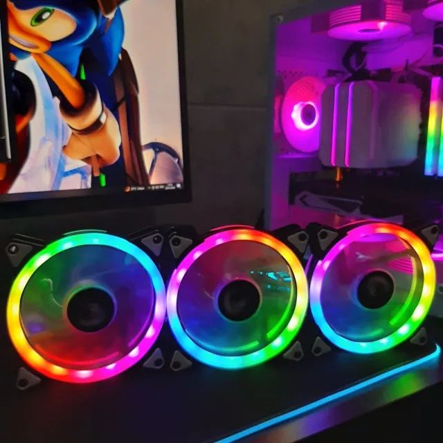 [BAIXOU O PREÇO] - Kit 3 Fans ARGB + Controladora e Controle - Promoção!