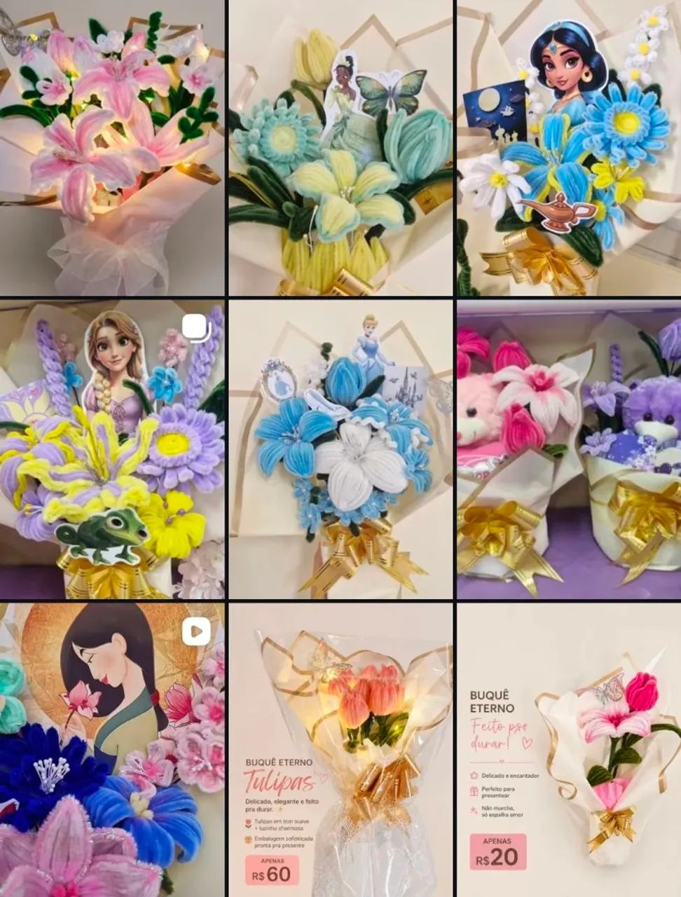 Flores/ buquê de chenille