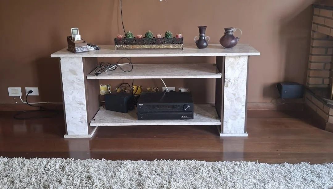 Rack com painel em  travertino.Conservado - Foto 3