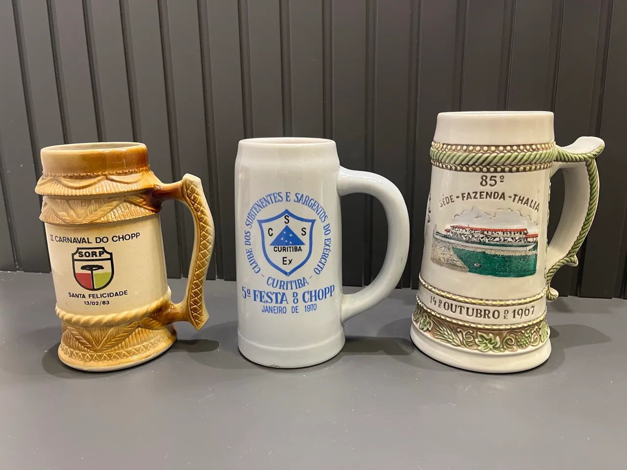 Coleção de canecos de chopp anos 60,  70 e 80