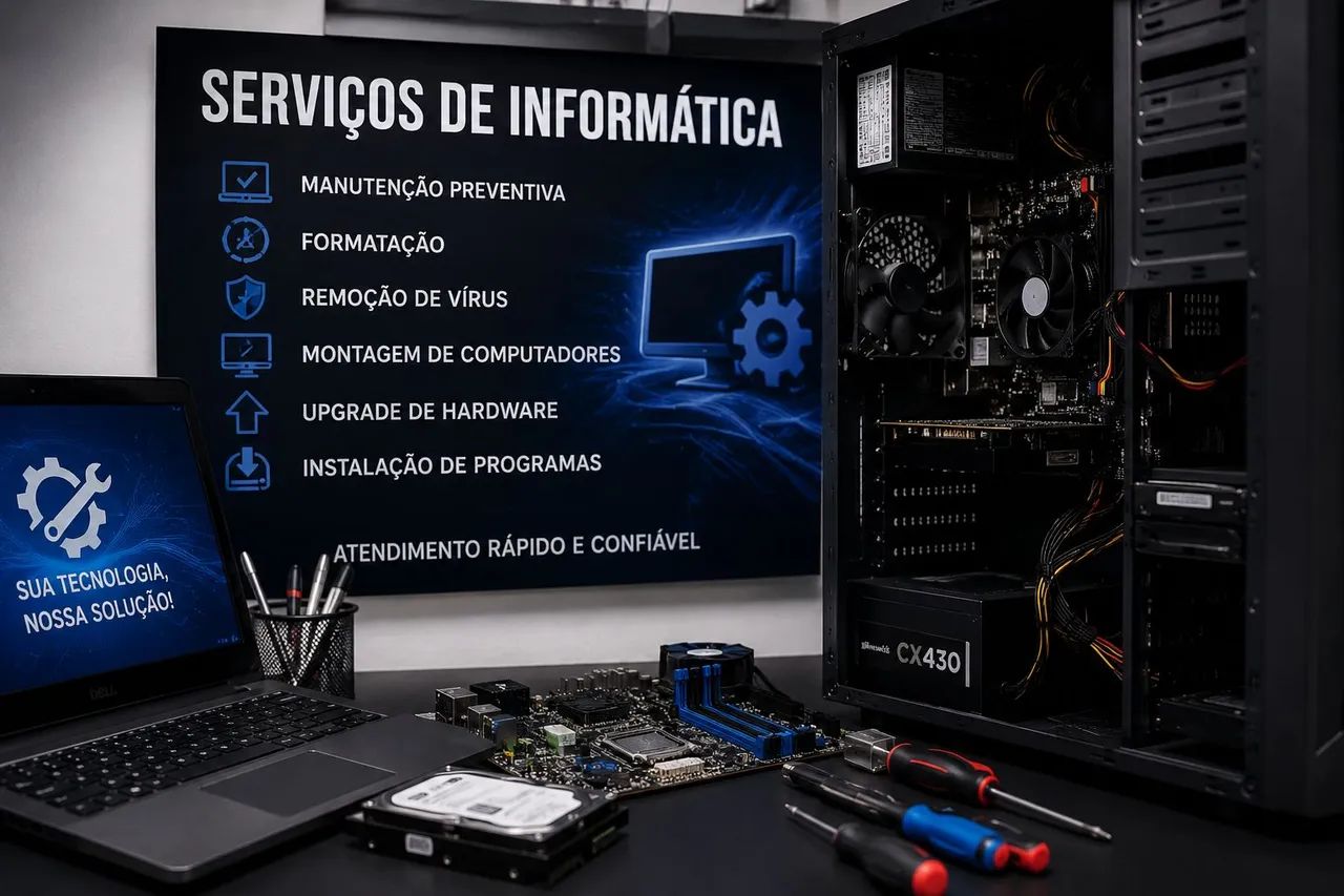 Serviços de Informática - Manutenção, Formatação e Upgrade de Computadores