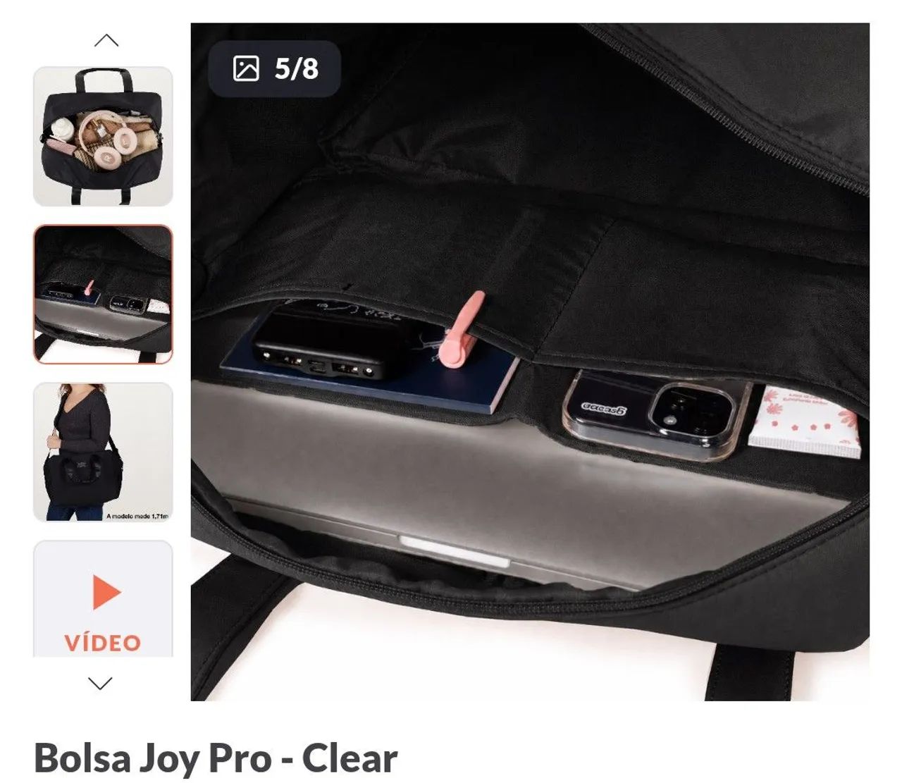 Bolsa Gocase Joy Pro (clear) preta - ORIGINAL e NOVA!  - Foto 4