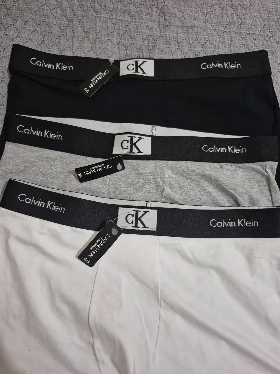 CUECA BOX CALVIN KLEIN GG - KIT 3 CUECAS ORIGINAL 