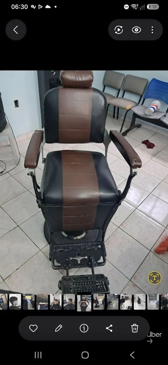 Cadeira de barbeiro ferrante antiga . - Foto 2