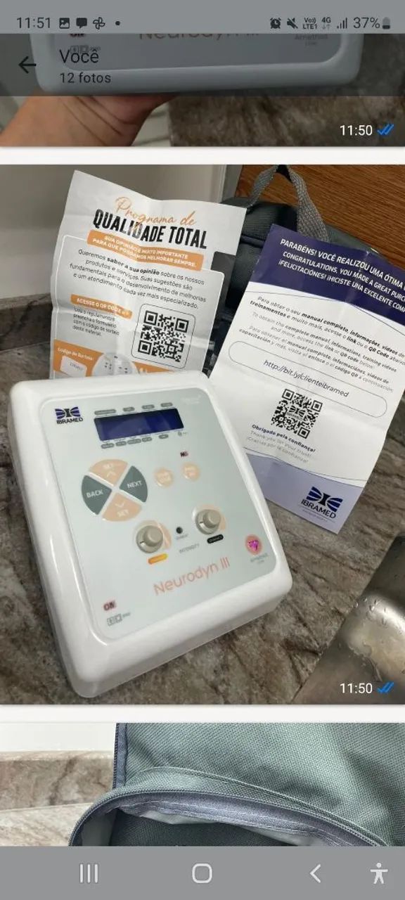 Eletroestimulador profissional dois canais 4 saídas 