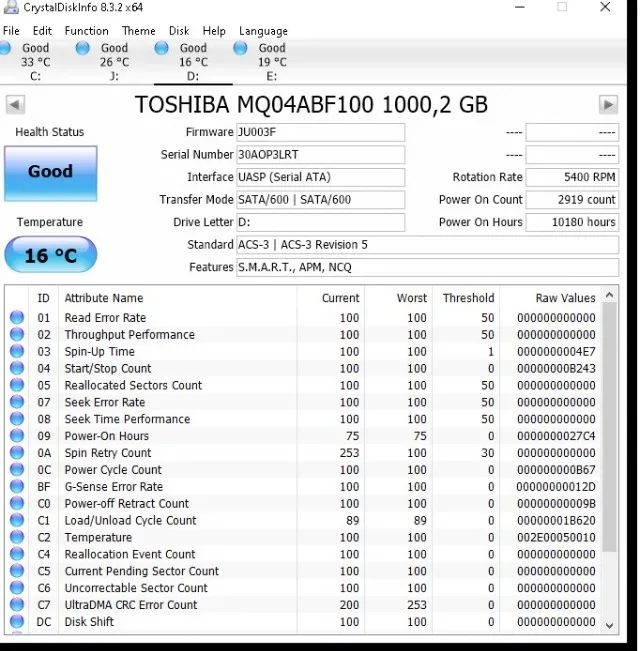 HD 1TB Notebook 100%