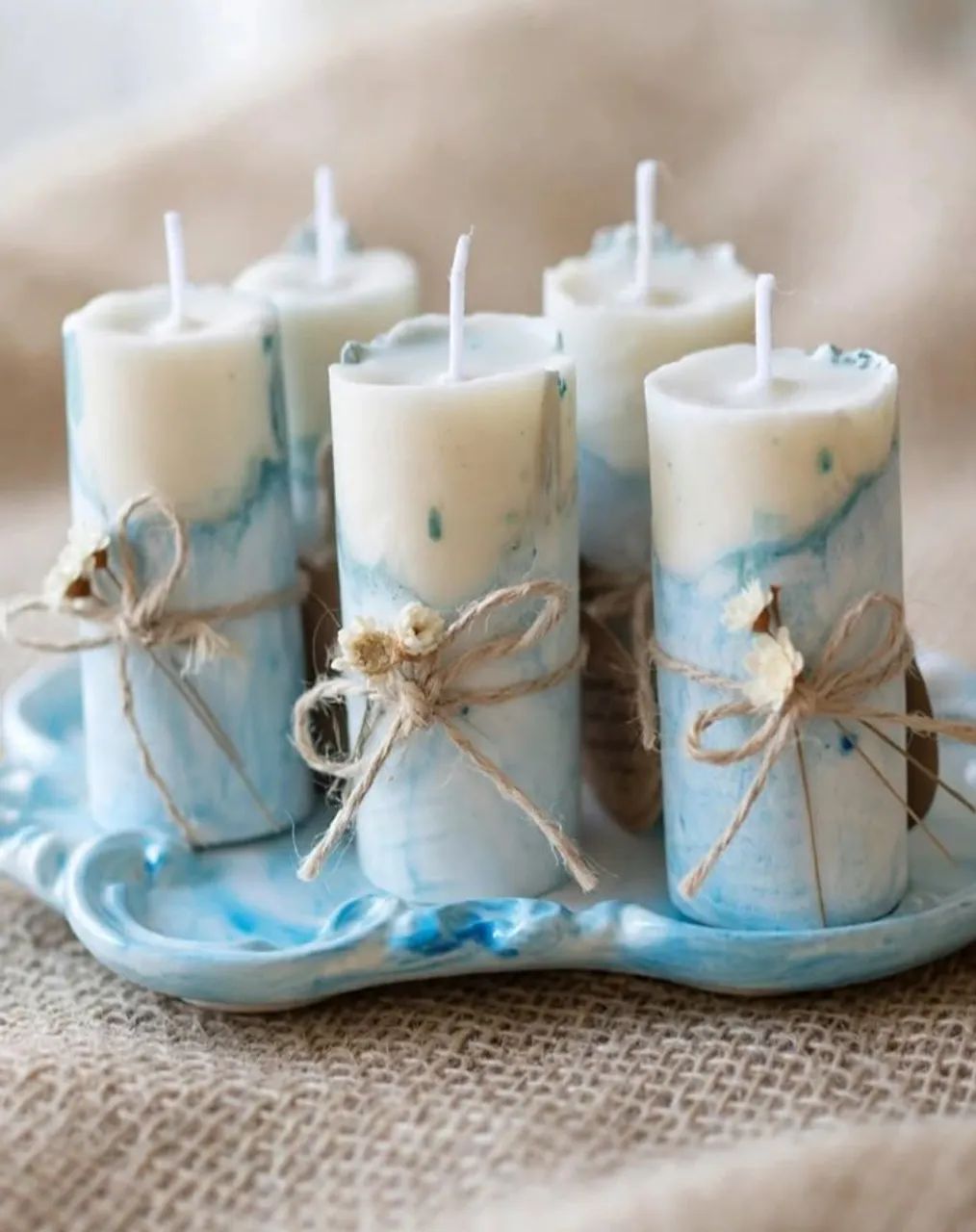 Lembrancinhas kit 10 velas decorativas marmorizadas  - Foto 2