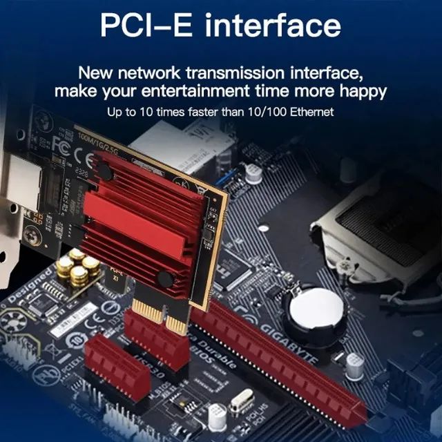 Placa de Rede 2.5g  Pci-e Rj45 2500Mbps Fenvi - Foto 5