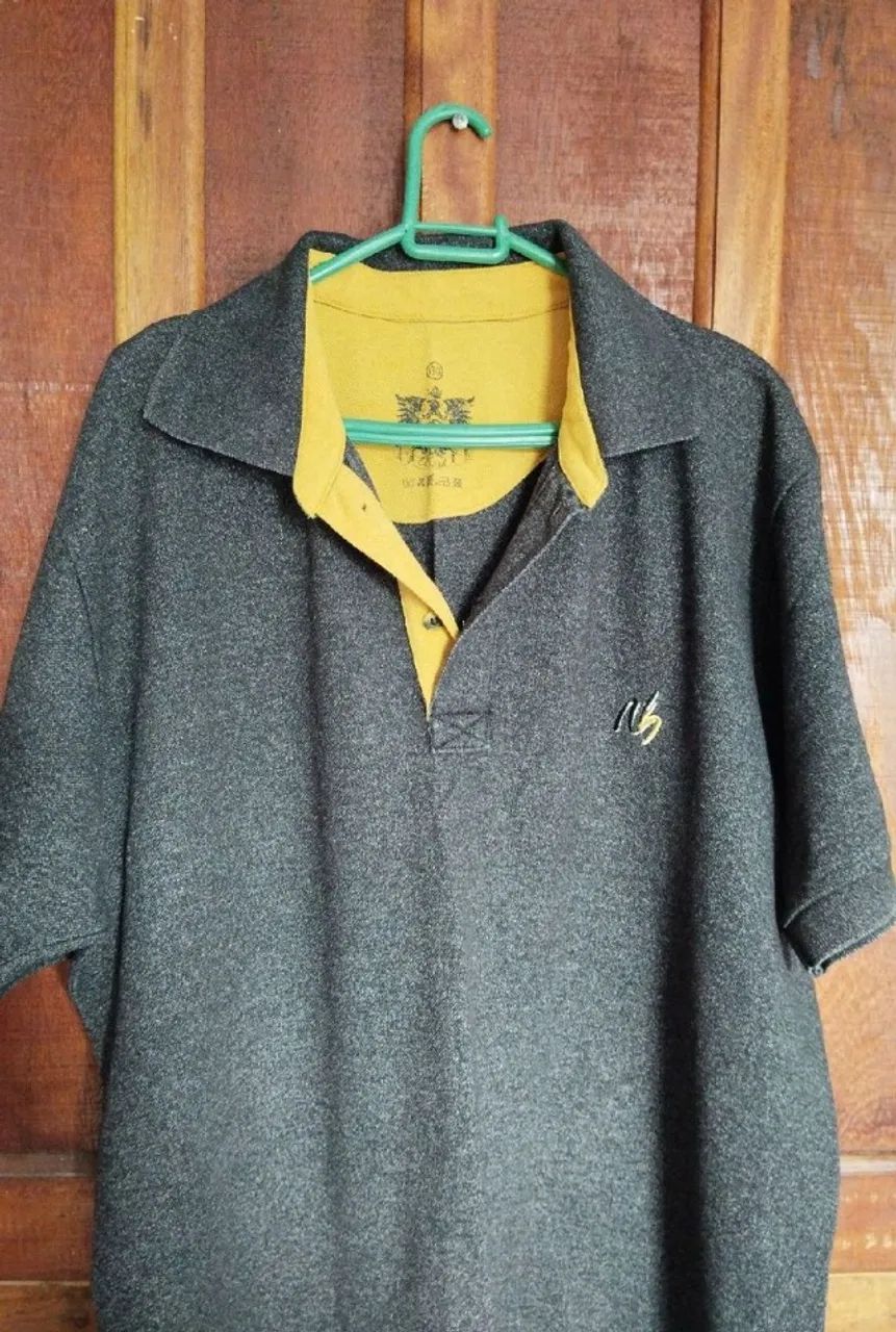 camisa polo masculina cinza - Foto 4