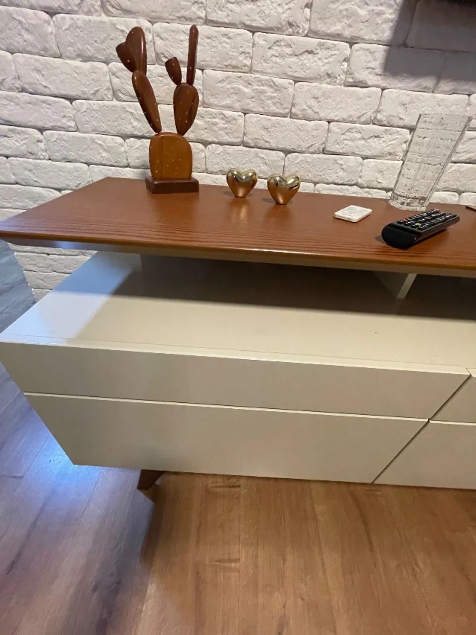 Rack para TV em MDF Freijó e Off White  - Foto 4