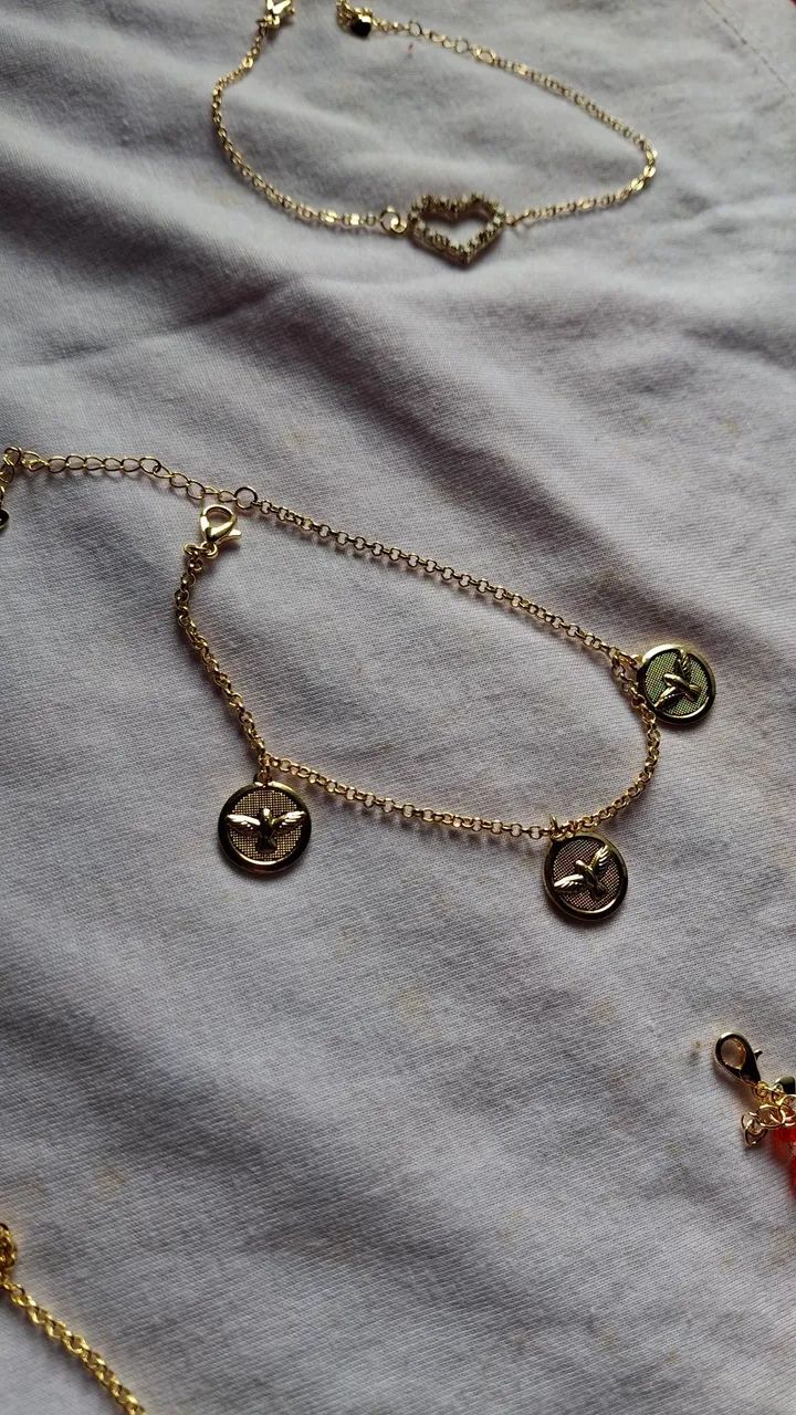 Pulseira semi joias dourada - Foto 2
