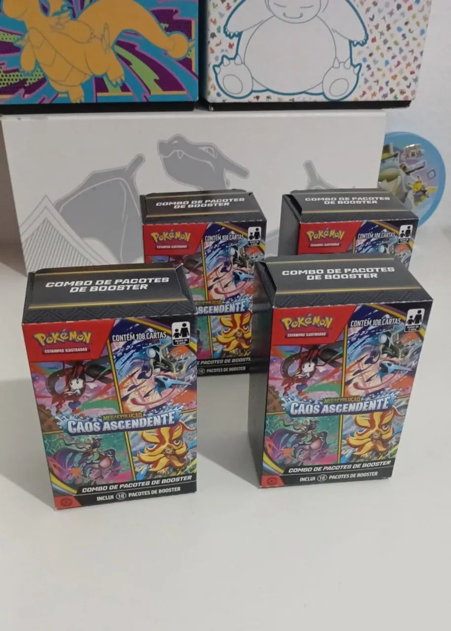 Cartas Pokemon Copag - Combo de Pacotes - Megaevolução 4 - Caos Ascendente 