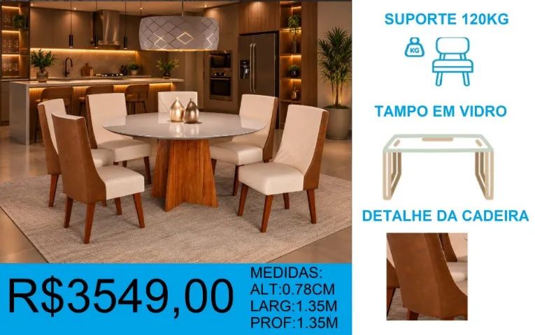 Mesa  - tampo em vidro - lançamento  -compre hoje e receba em até 72 horas 