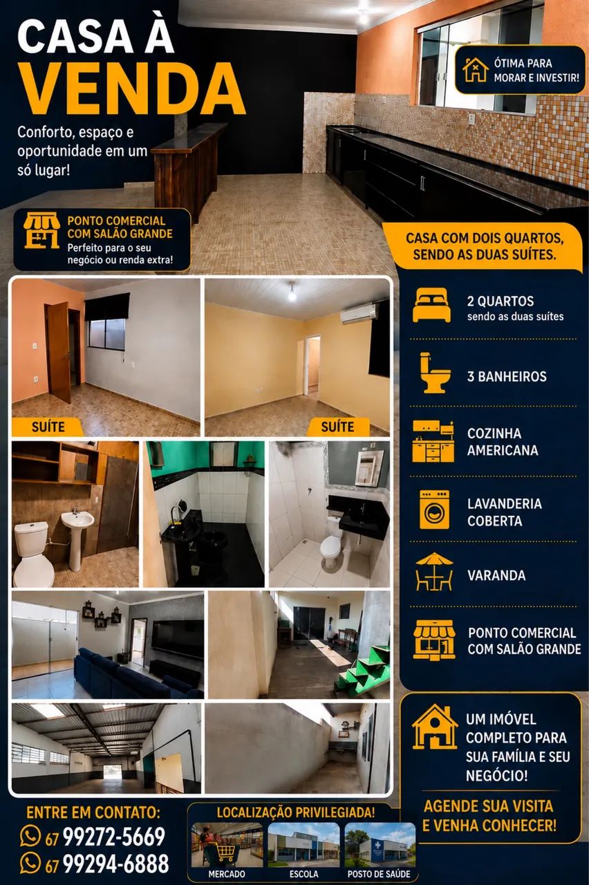 CASA A VENDA EM CAMPO GRANDE, MS.