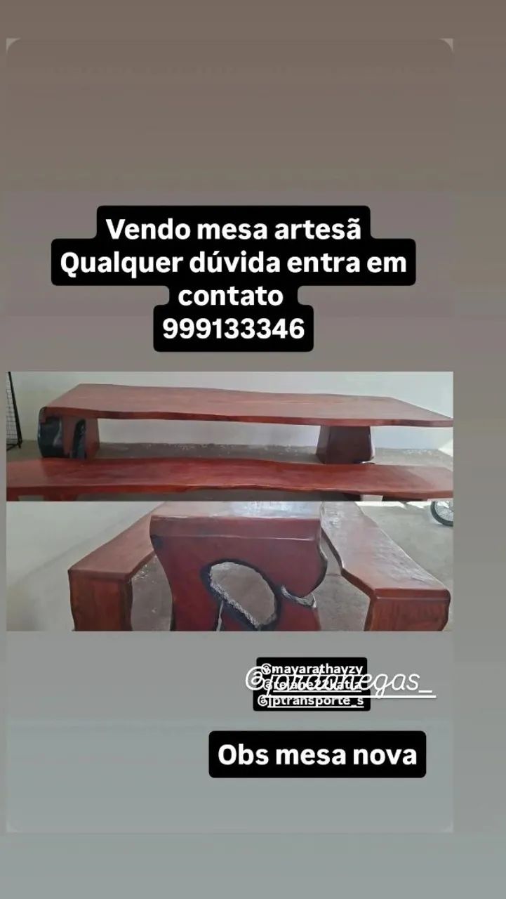Vendo uma mesa artesã nova