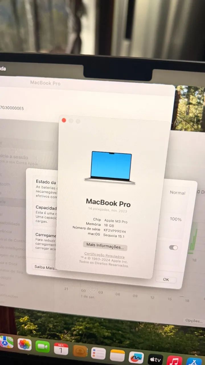 Macbook M3 Pro - 14pol - 18GB - 512SSD - Bateria 100% - Foto 4