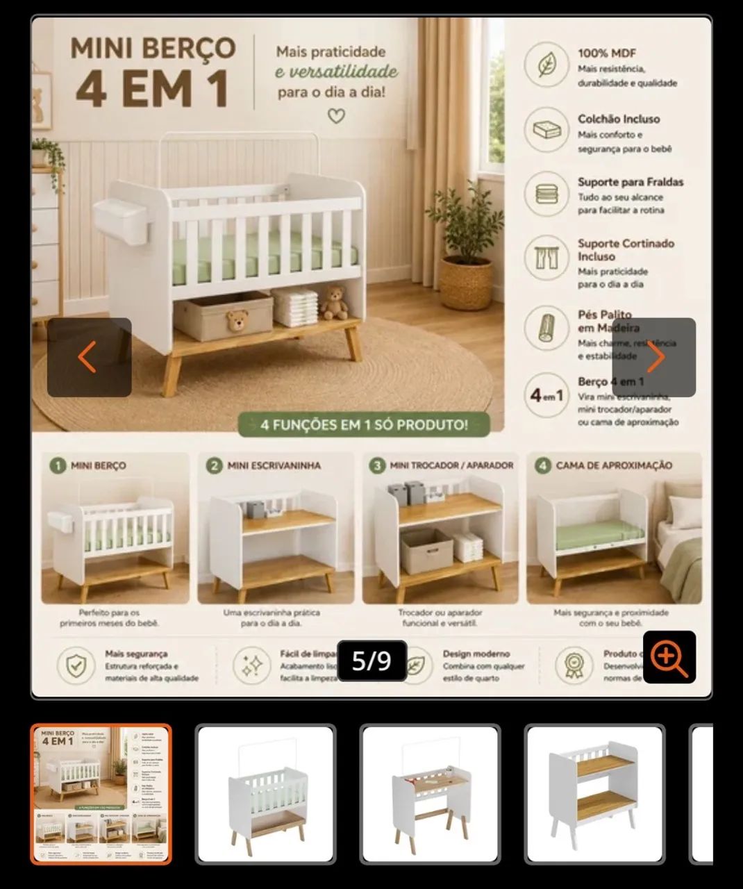MINI BERÇO 4 em 1 - Foto 2
