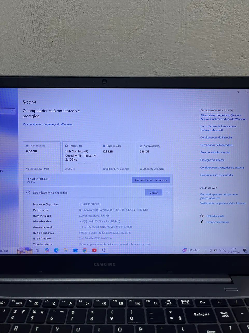Notebook Samsung book - Core i5 / 256GB / 8GB RAM. - Foto 2