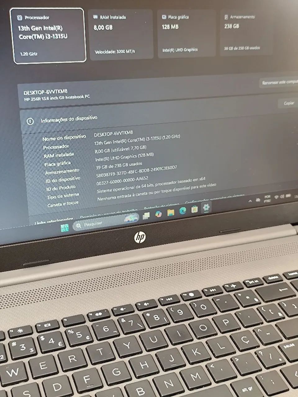 NOTEBOOK HP i3 13ª/8GB RAM/256GB SSD - Foto 2