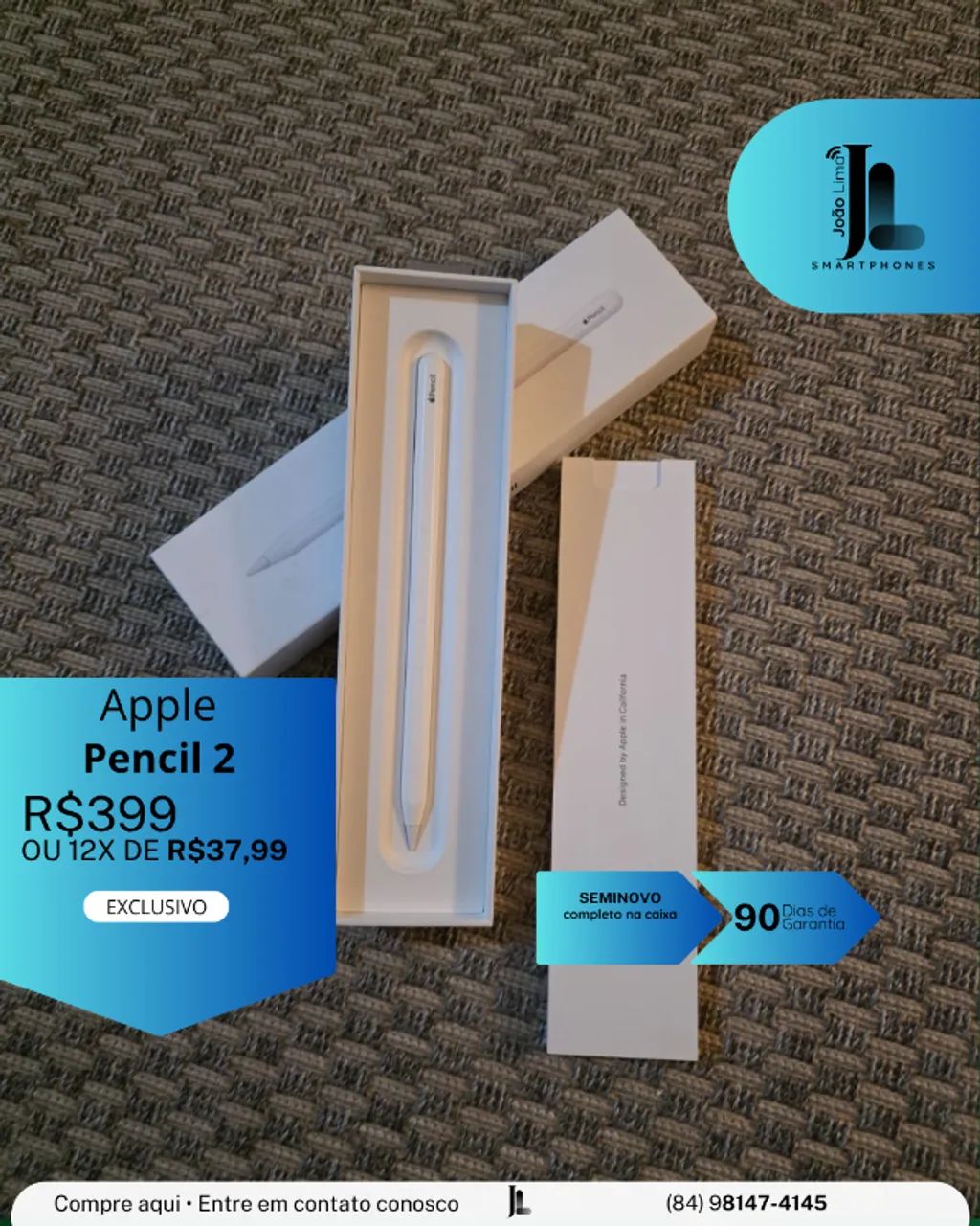 APPLE PENCIL 2, SEMINOVO, EXCLUSIVO! - Periféricos e Acessórios de