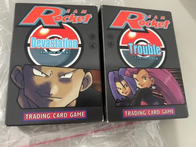 Conjunto de decks Pokémon TCG - Team Rocket - Devastation e Trouble - WOTC