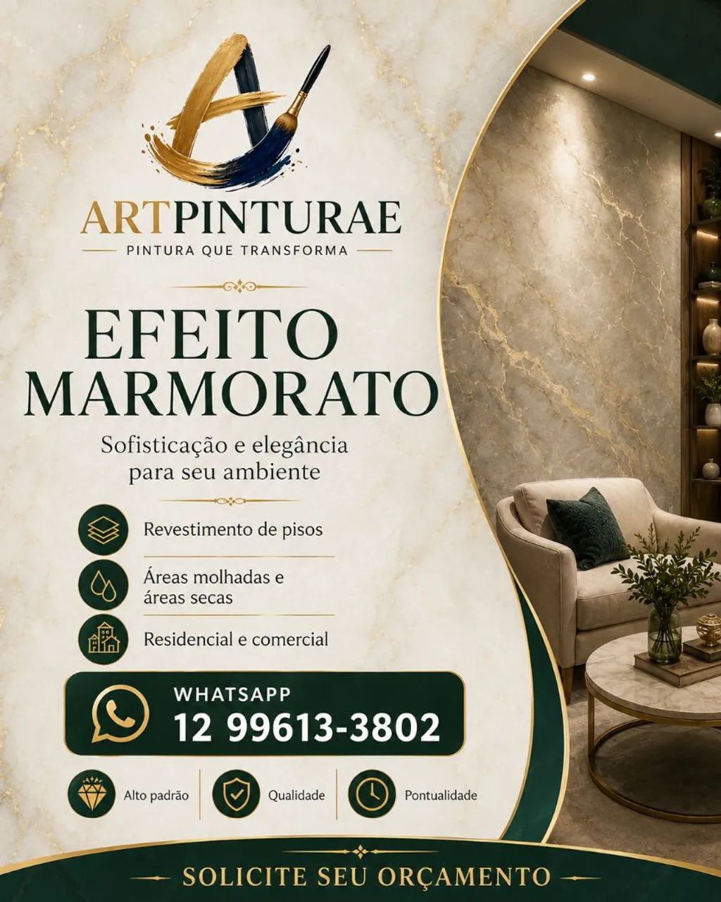 Pintura e reformas e efeitos decorativo marmorato e cimento queimado  - Foto 5