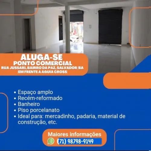 Alugo ponto comercial- Bairro da Paz