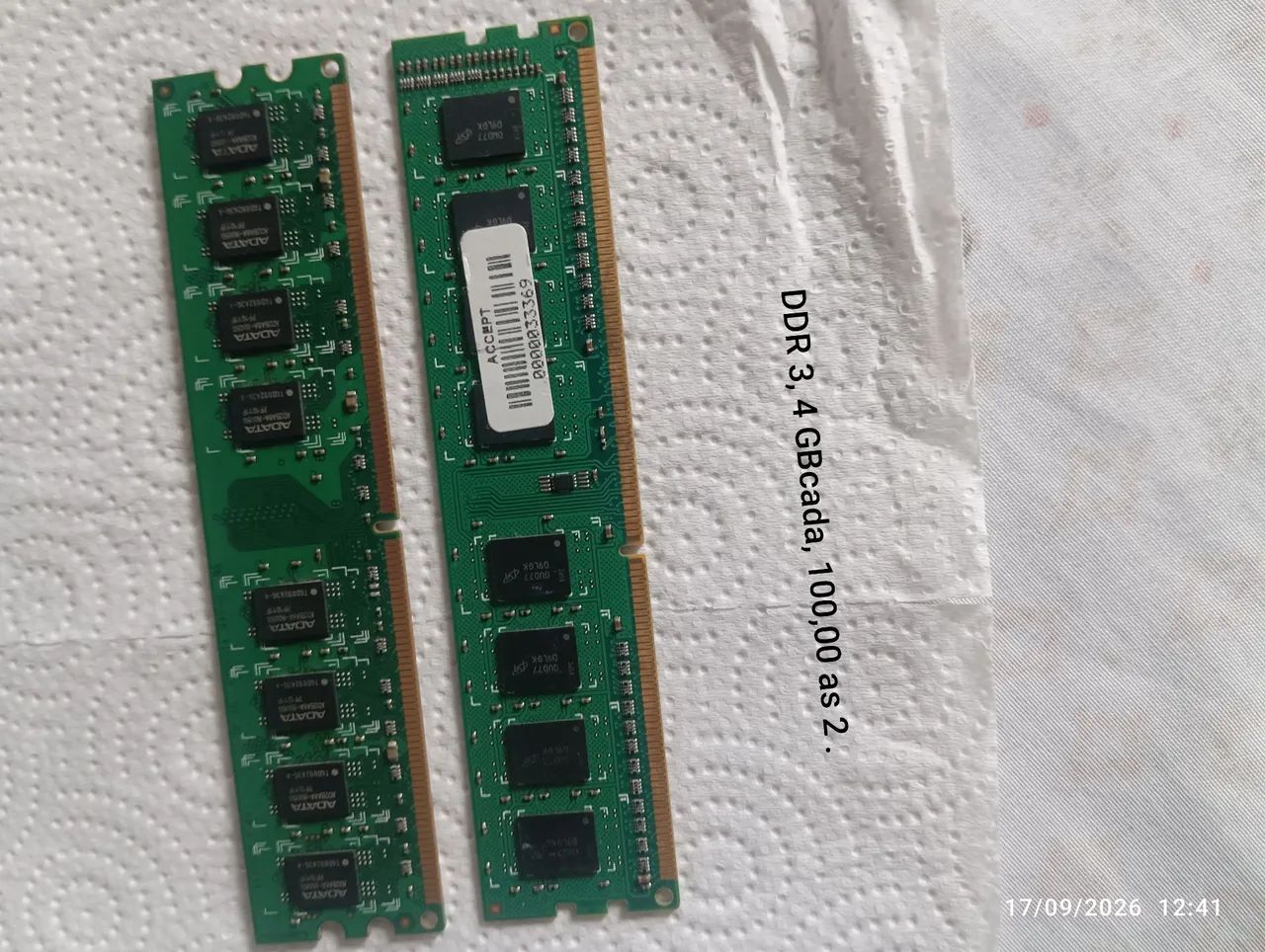 DDR 3 4 GB cada