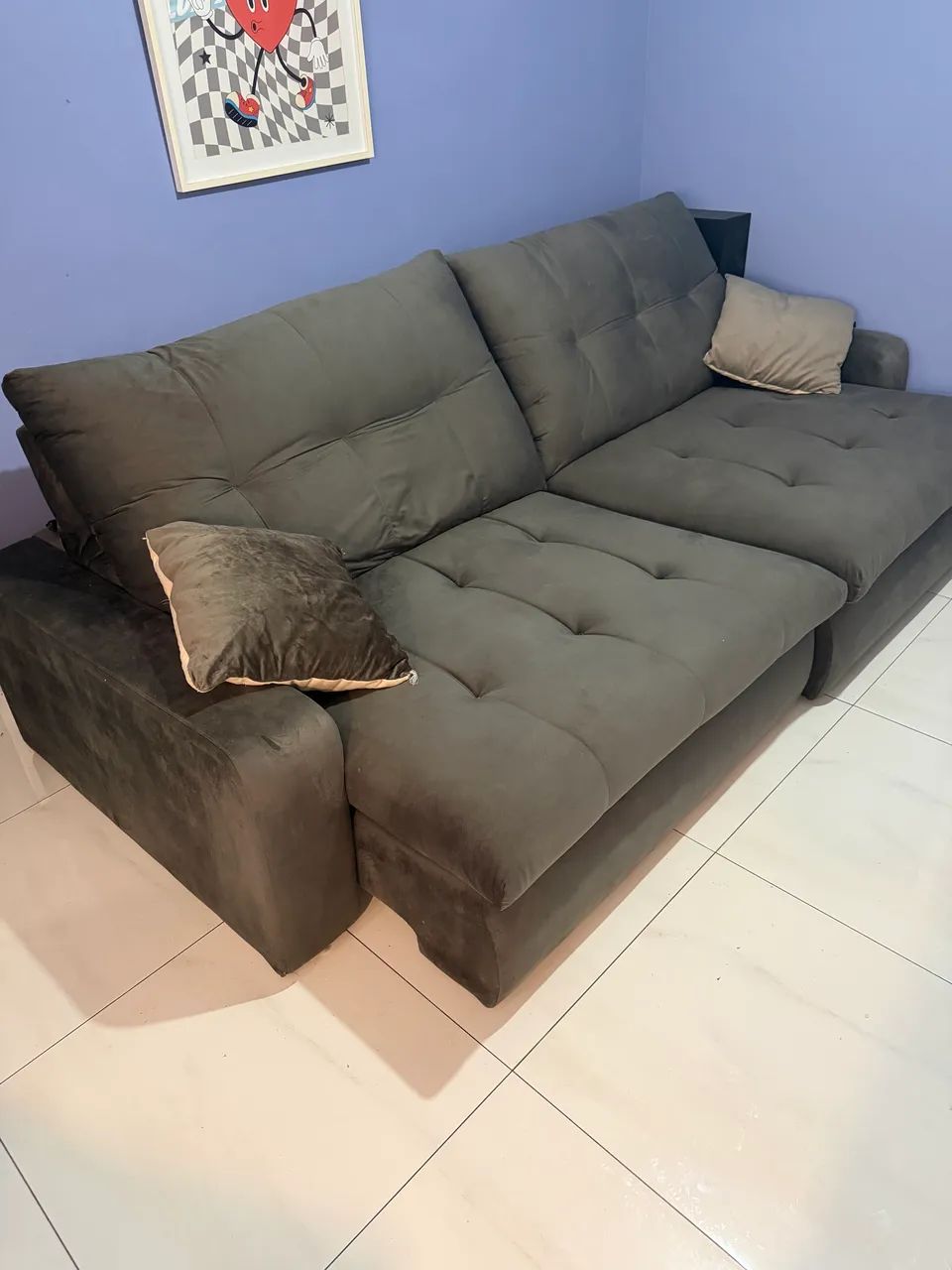 Imperdível sofá 4 lugares reclinável seminovo!!!