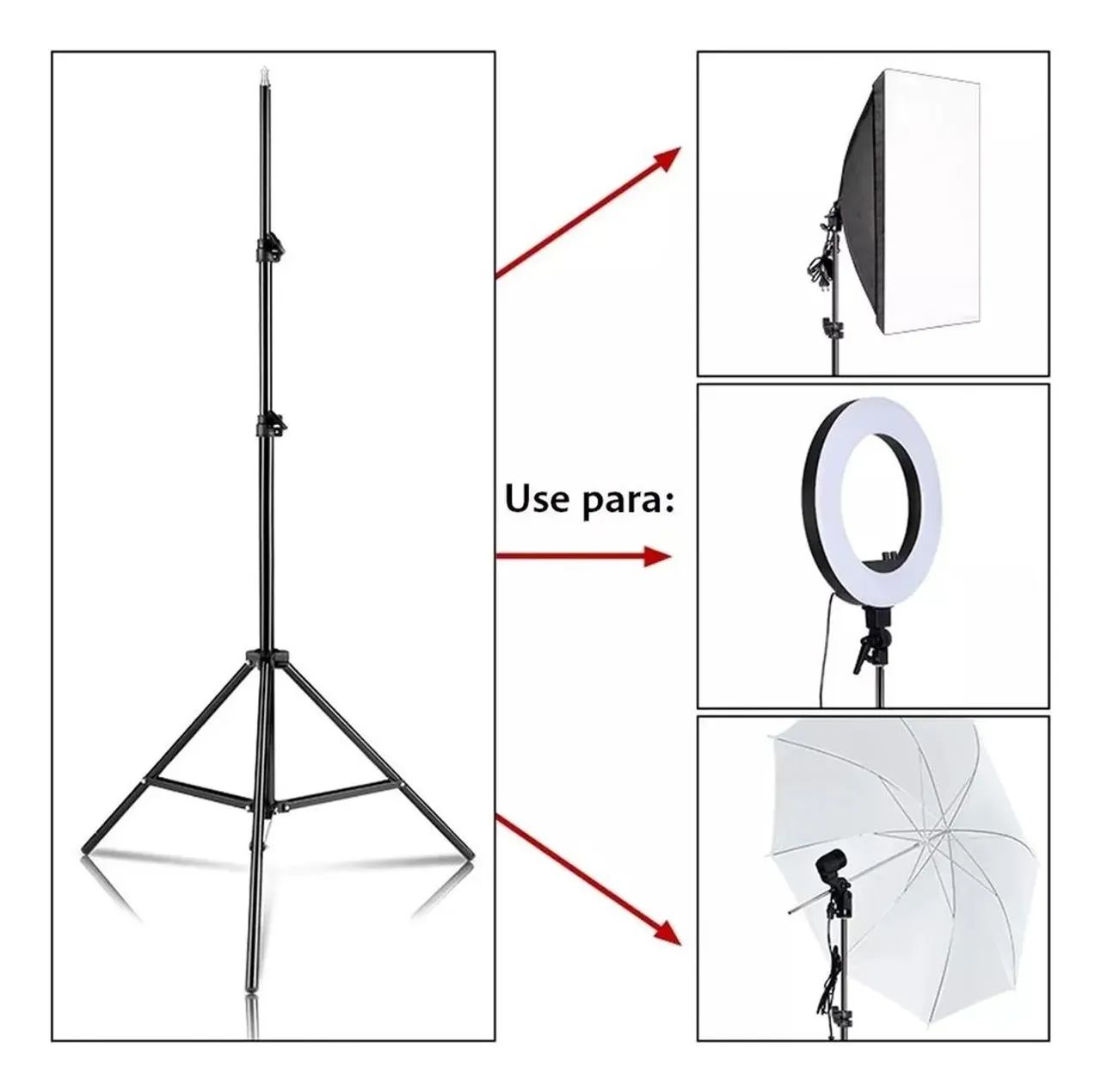 Tripé Suporte para Ring Light, câmera, projetor e acessórios de estúdio Le-3607 - Foto 4