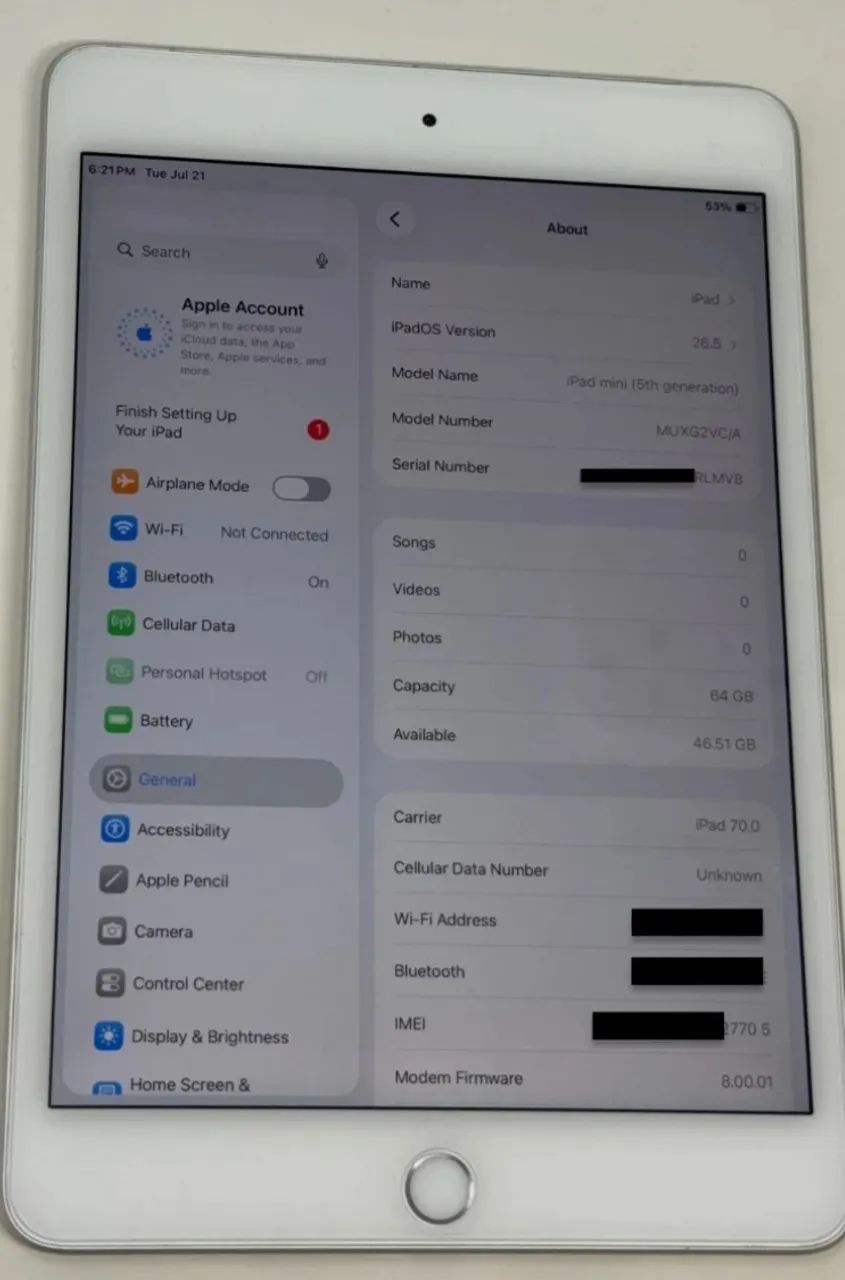 Apple iPad Mini 5th 7.9in 64GB WiFi Cellular A2124 - Foto 2